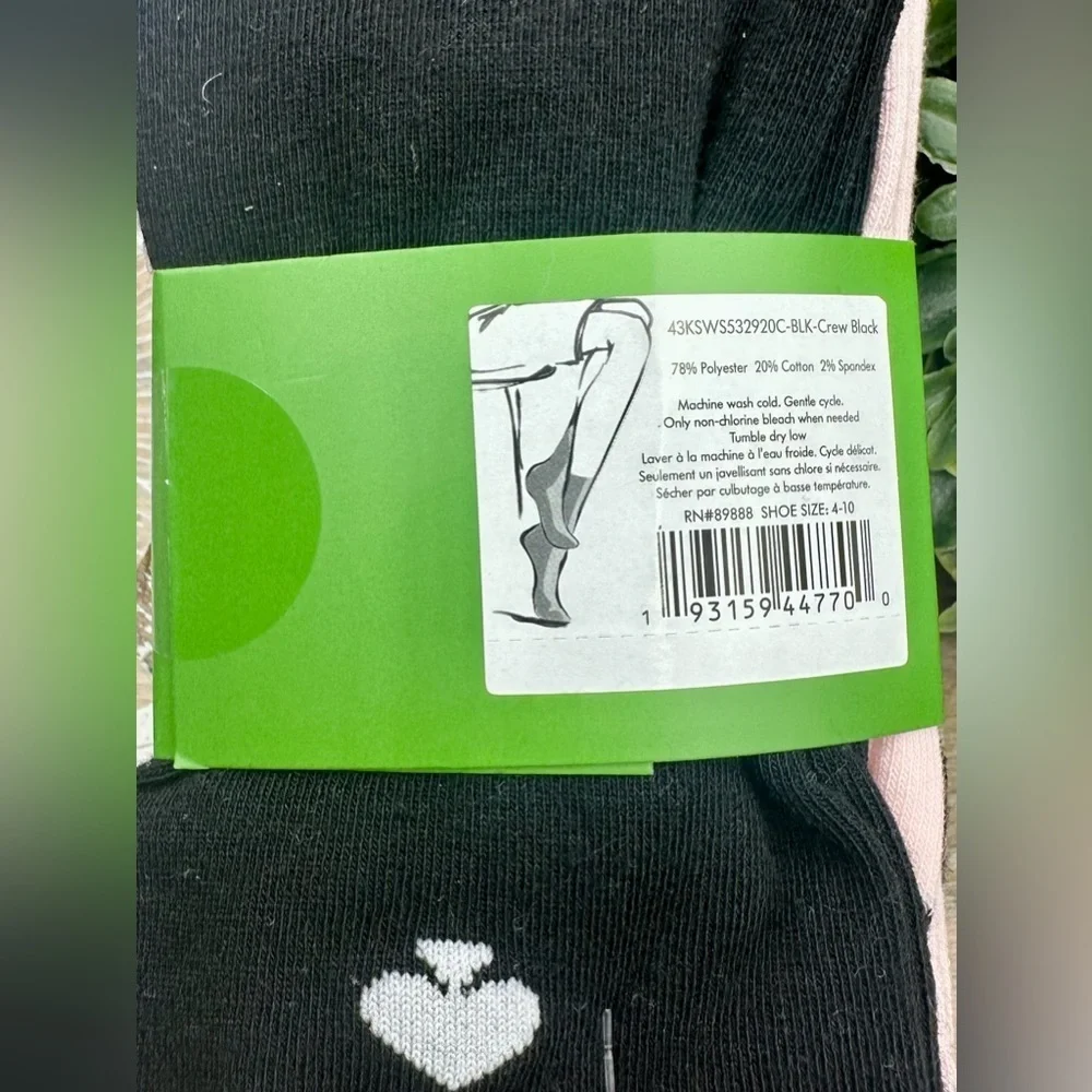 Kate Spade Crew Socks NWT OS